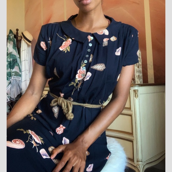 Seahshell Dress Vintage 40s look - Picture 2 of 5